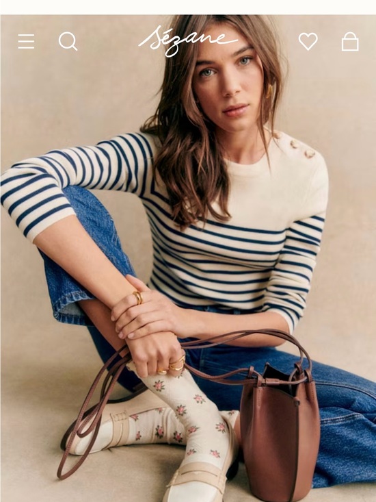 Sezane Sweaters - Sezane **Navy** Crewneck Sweater with Shoulder Buttons